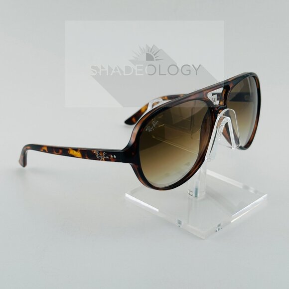 NEW Ray-Ban Sunglasses CATS 5000 RB4125 710/51 Classic Light Havana Brown Lens - Picture 3 of 6